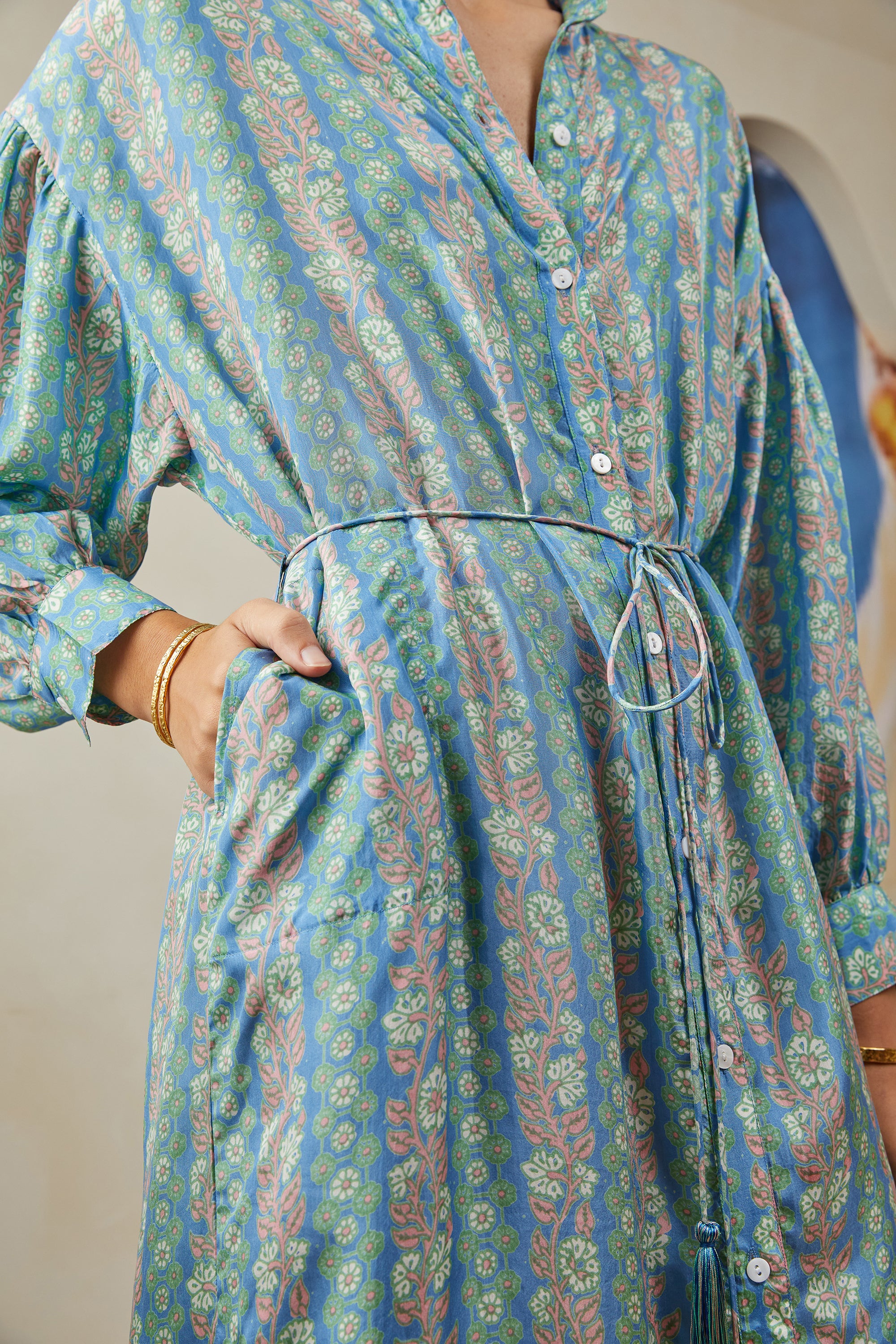 Sierra Maxi Shirt Dress - Iris