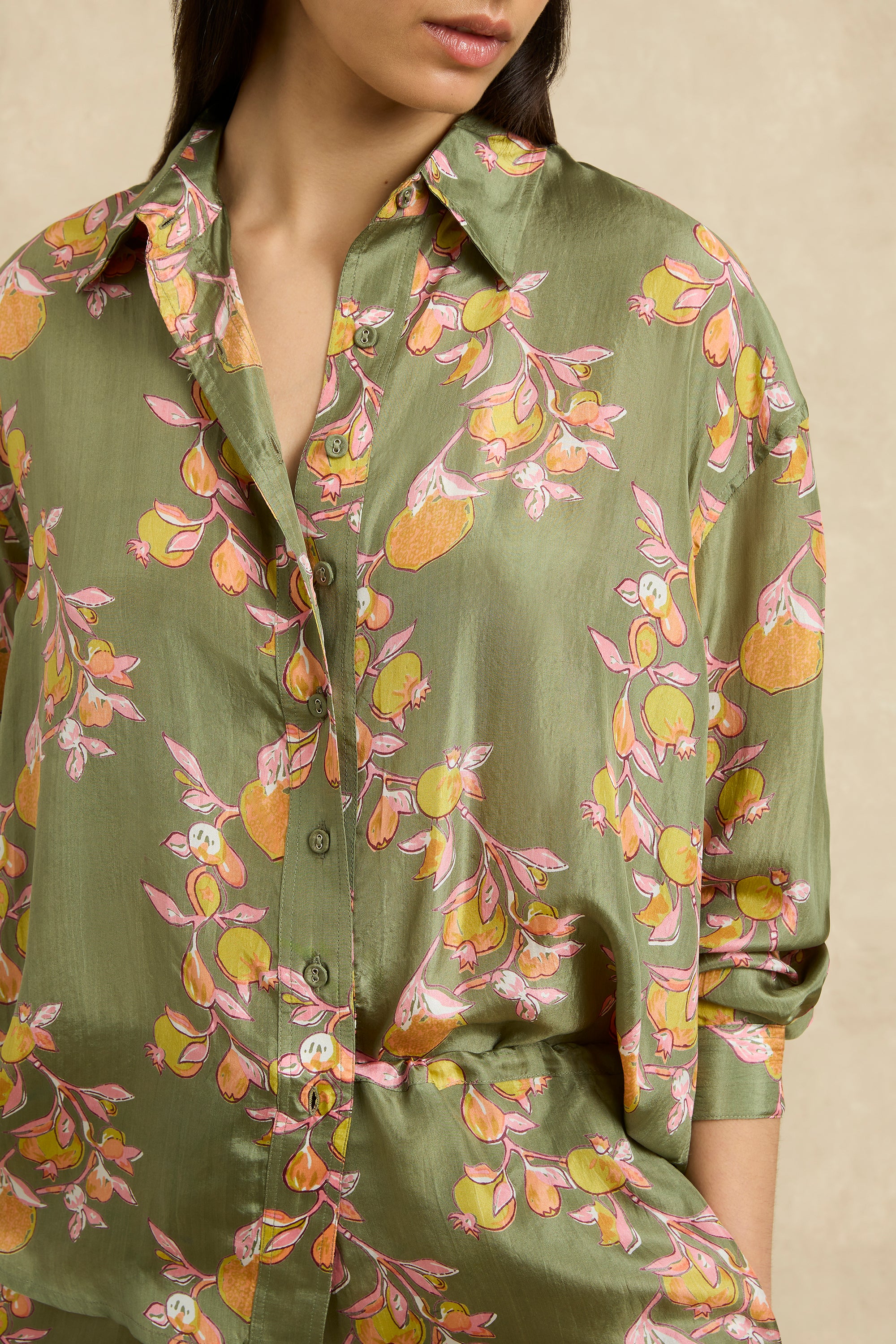 Stevie Shirt - Pomegranate Khaki