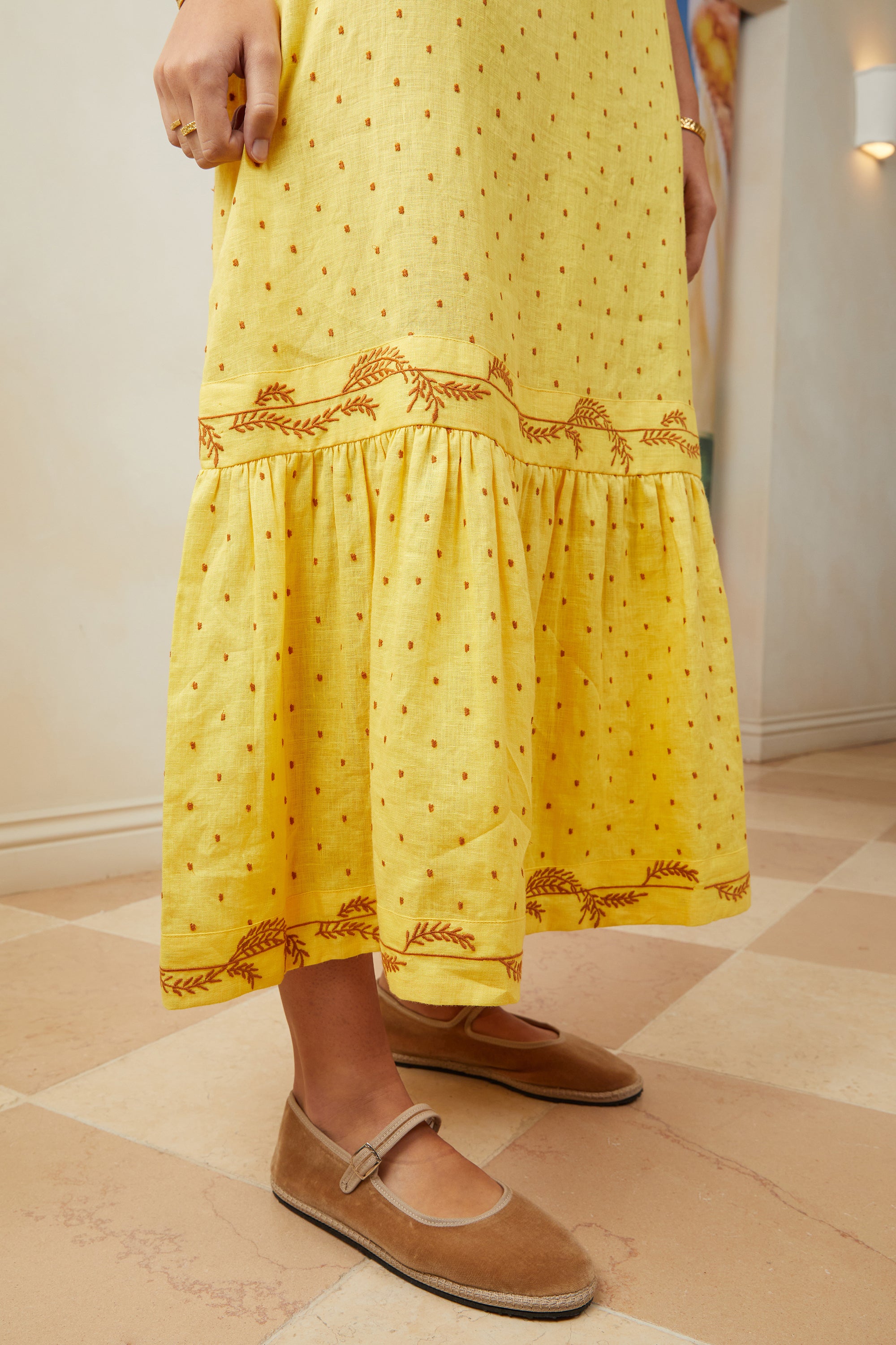 Samara Midi Tiered Sundress - Marigold