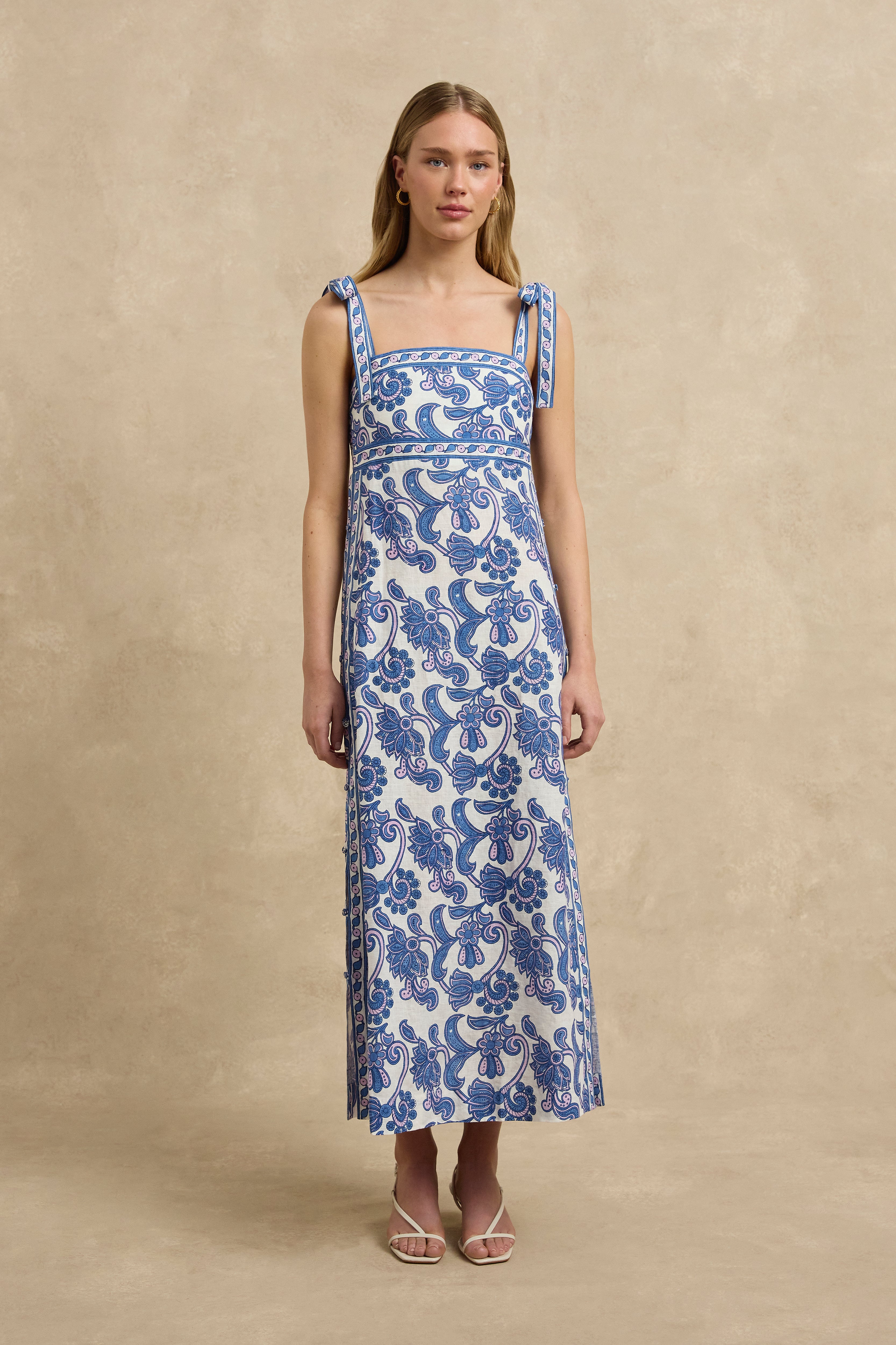 Tali Dress - Brocade Azul