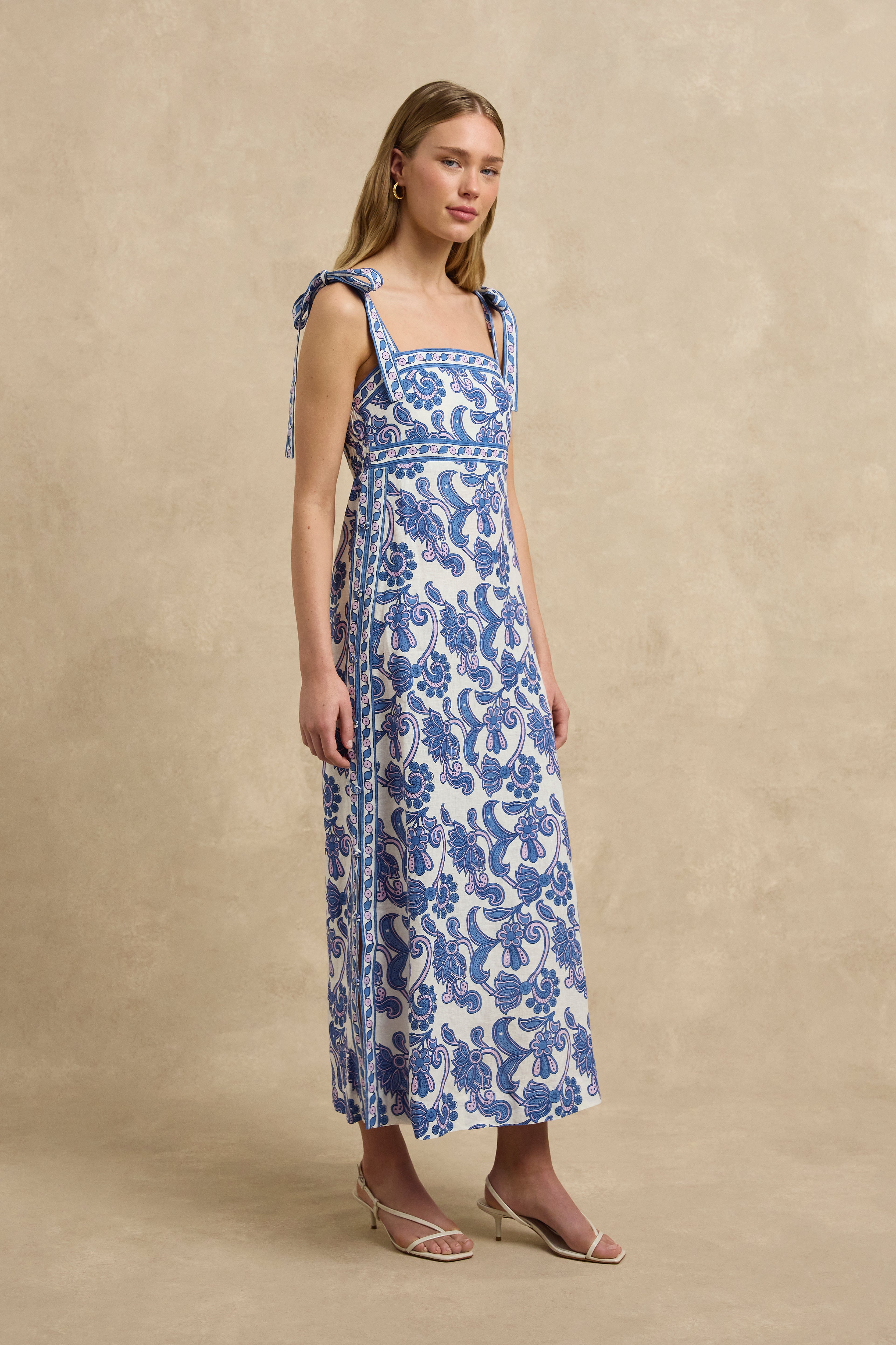 Tali Dress - Brocade Azul