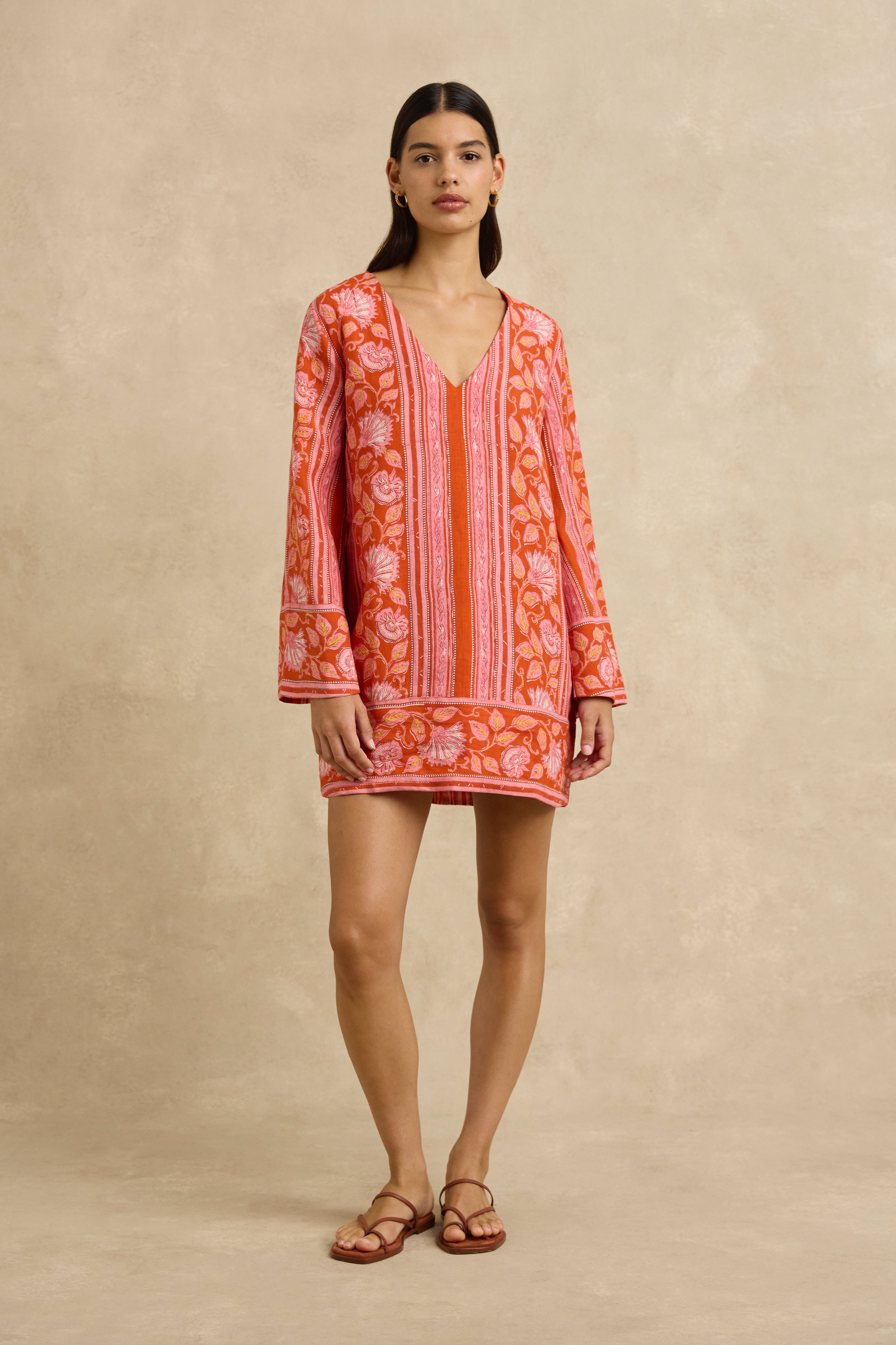 Tavi Dress - Spring Daisy Crimson