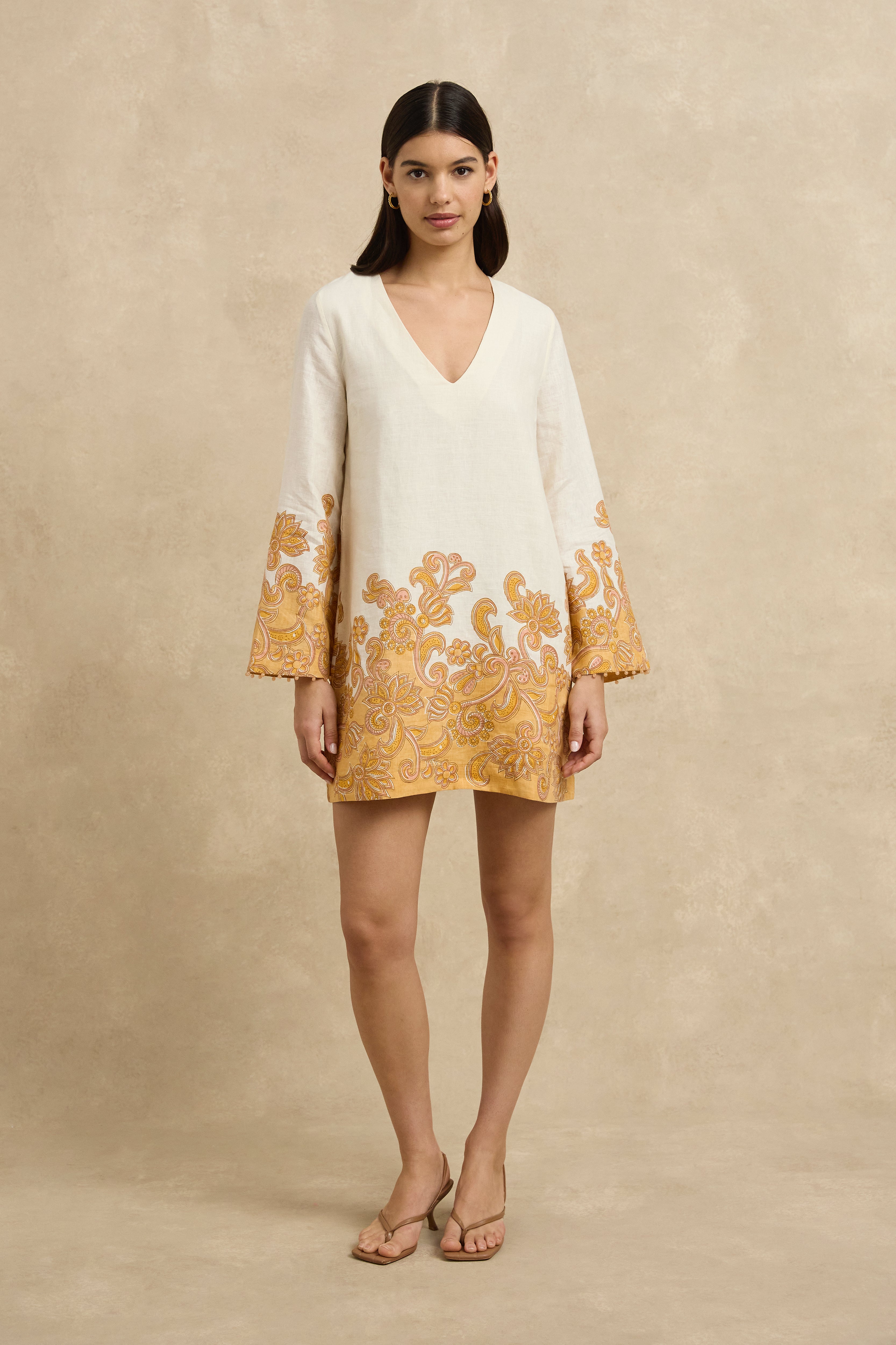Tavi Dress - Brocade Apricot