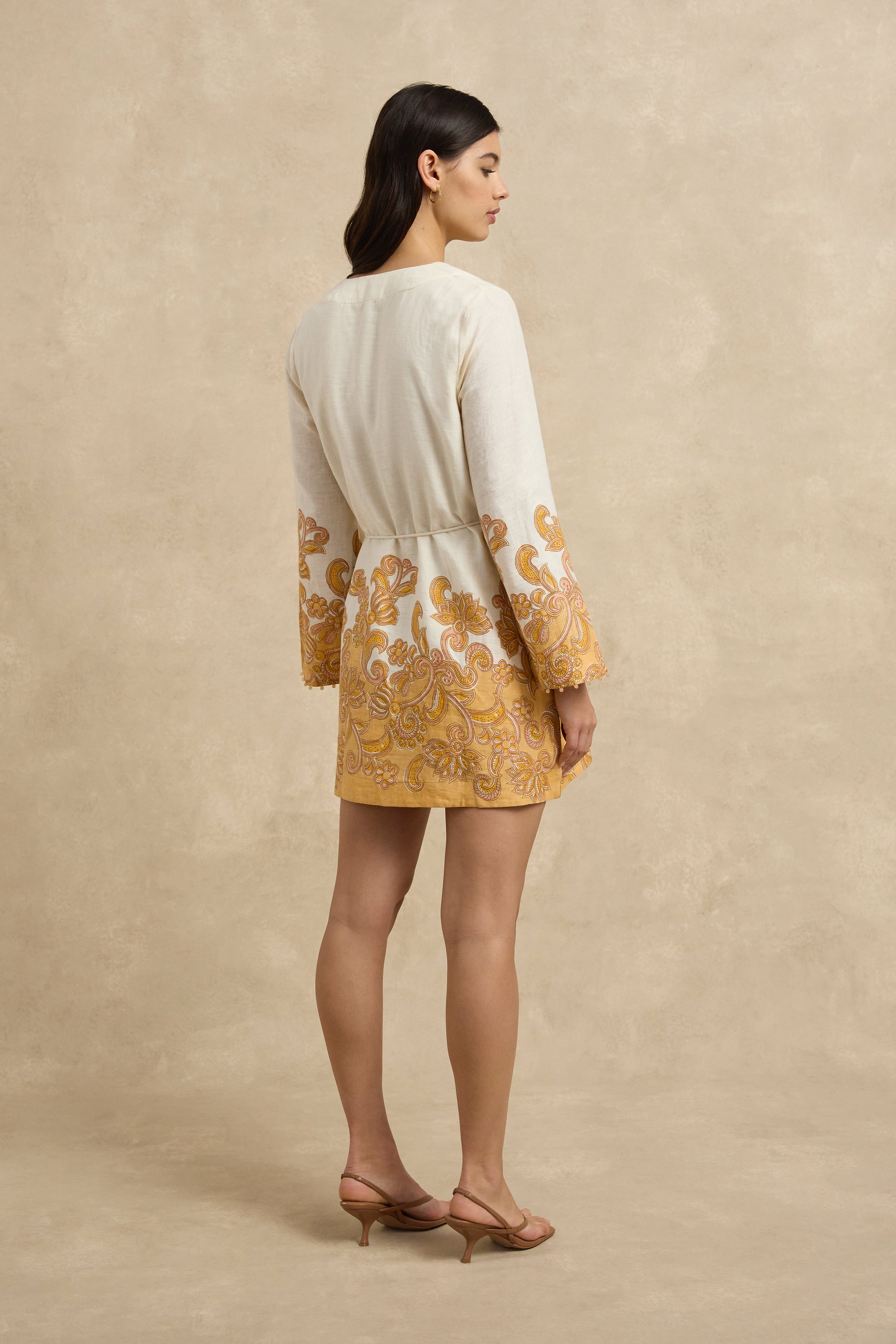 Tavi Dress - Brocade Apricot