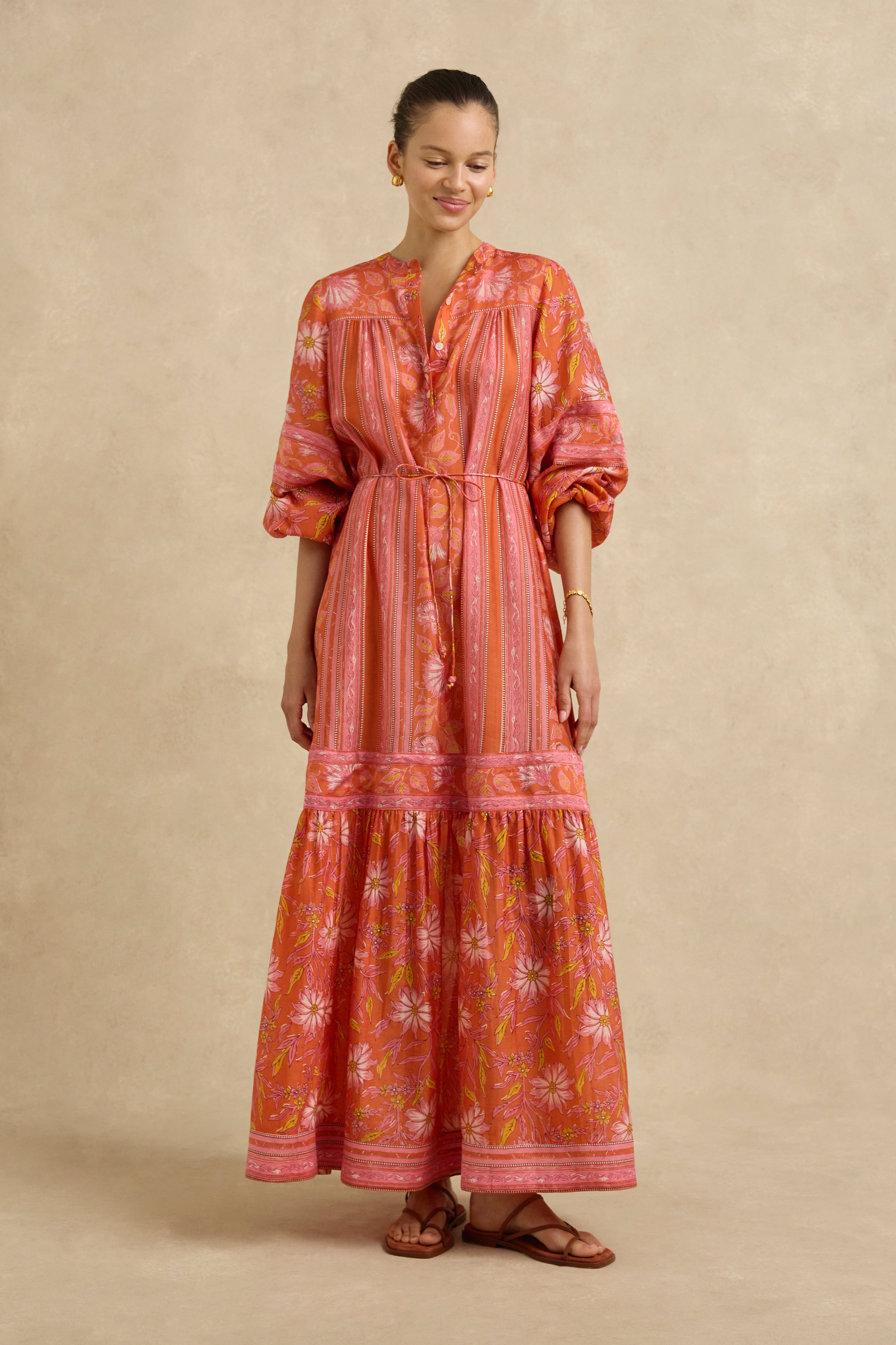 Vivianna Dress - Spring Daisy Crimson