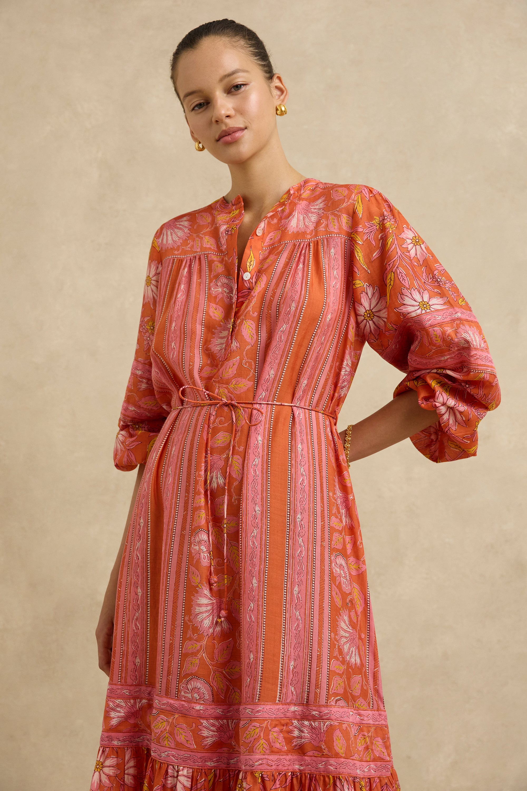 Vivianna Dress - Spring Daisy Crimson