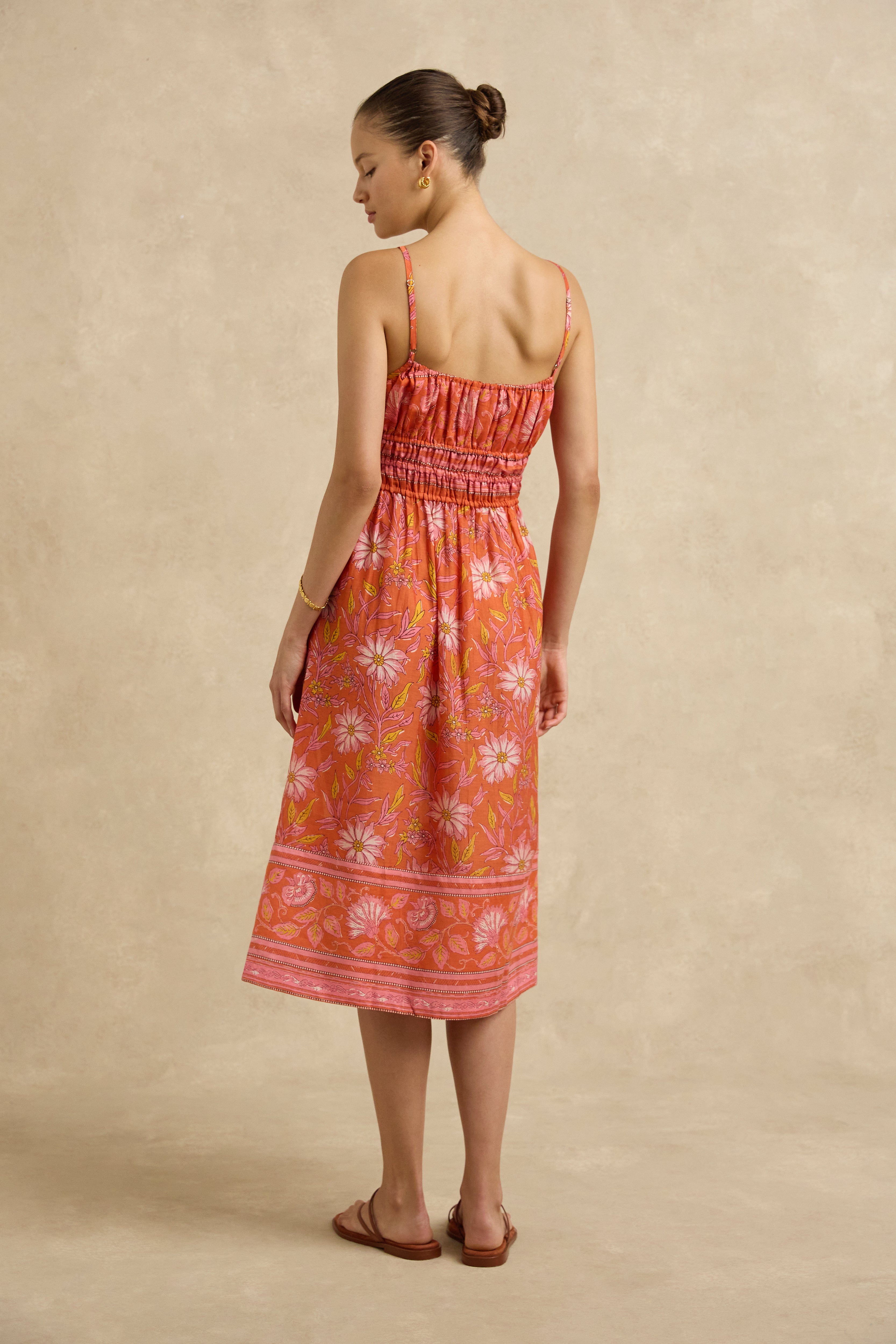 Yolanda Dress - Spring Daisy Crimson