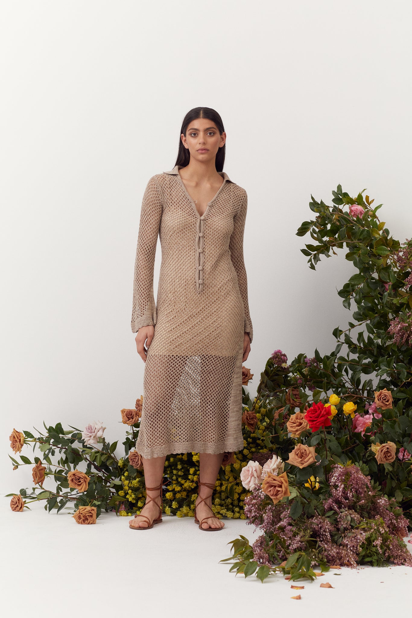 Carolina Crochet Dress, Alabaster