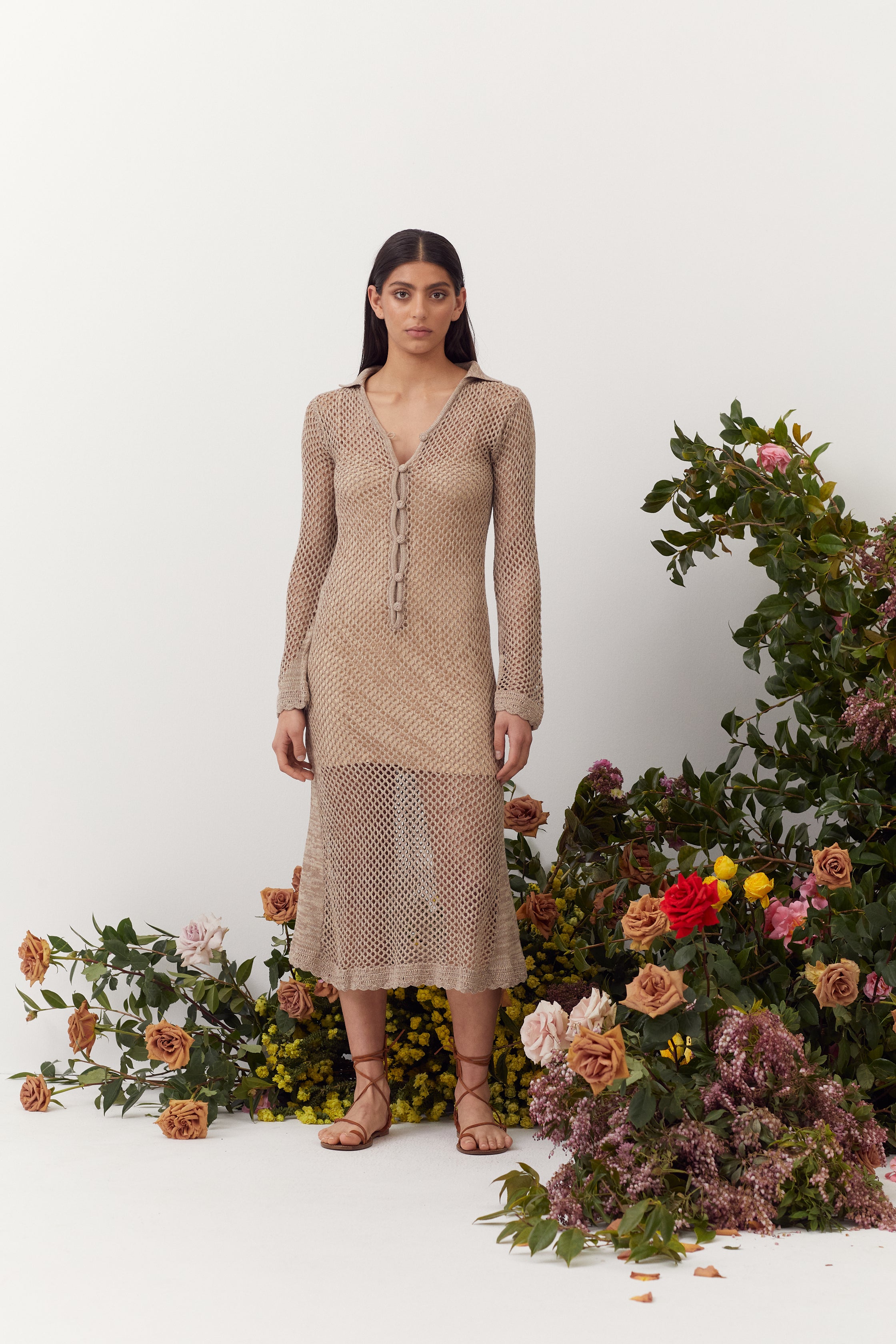 Carolina Crochet Dress, Alabaster