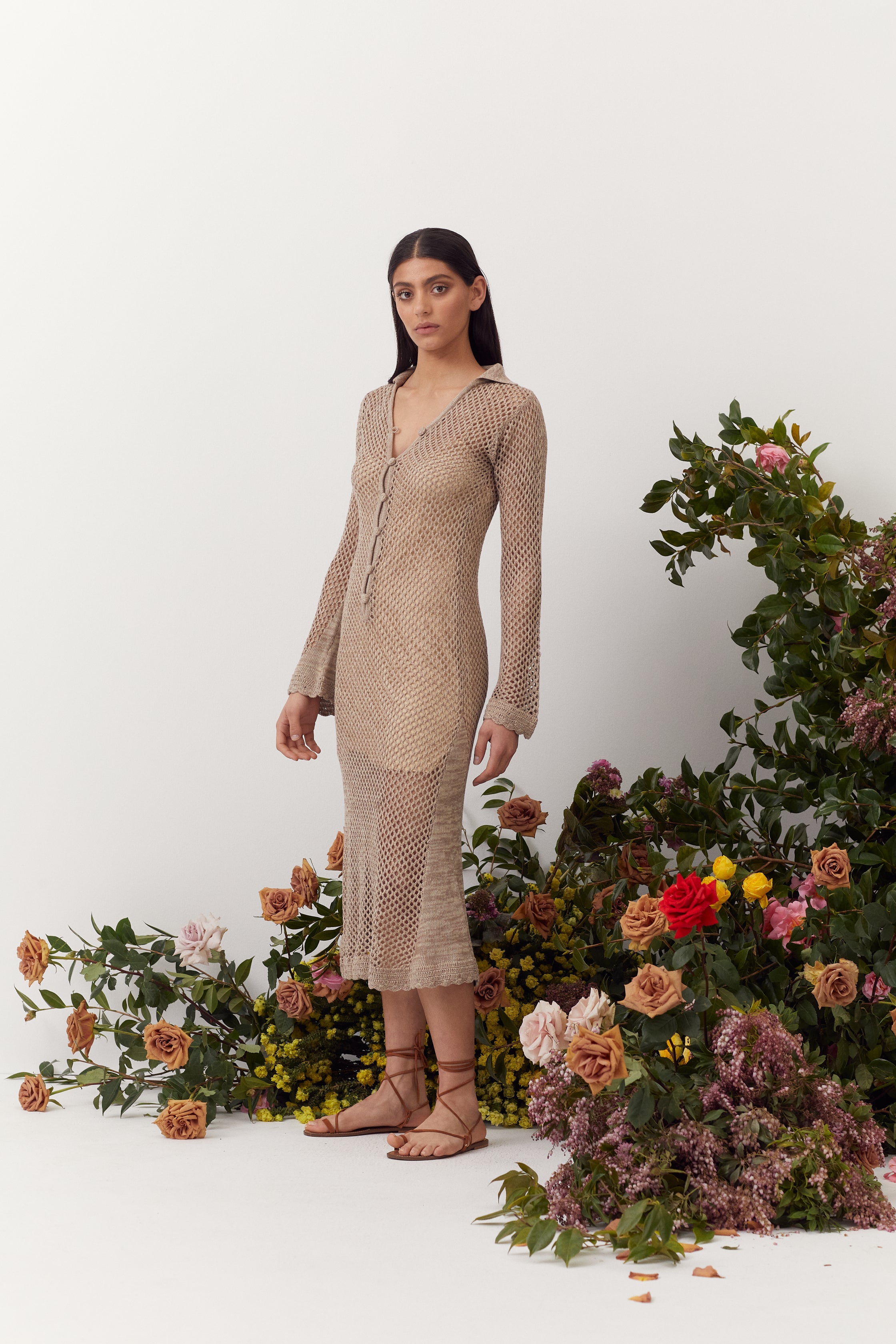 Carolina Crochet Dress, Alabaster